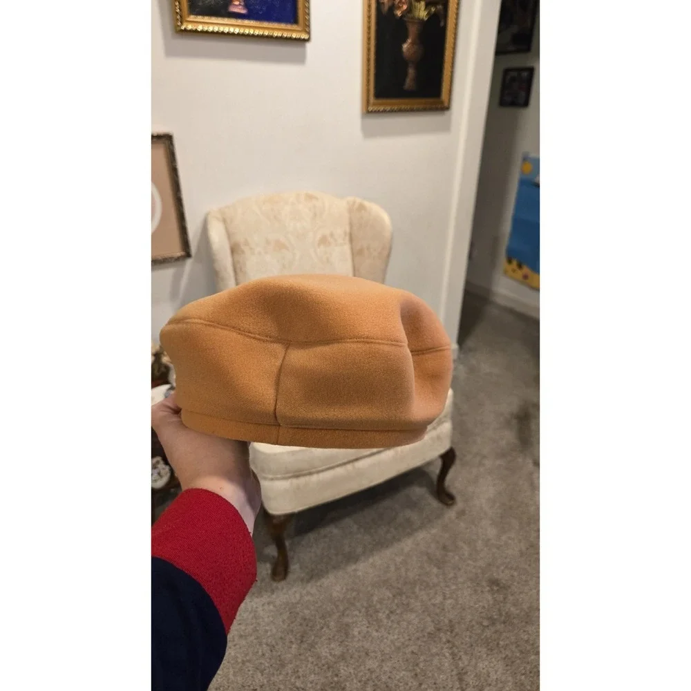 Vintage Marc Aurel Camel Tan Wool Blend Newsboy Cap Beret Cabbie Hat